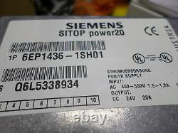 SIEMENS SITOP 20 - FREAKEN MASSIVE 20amps 24DC power Supply 6EP1-436-1SH01 3 Ph