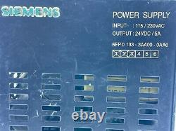 Siemens 6EP01333AA000AA0 Power Supply 115/230VAC 24VDC 5AMP