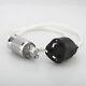 Silver Plated 8ag Uk Mains Power Supply Cable Hi Fi Audio Amp Iec Plug Cord