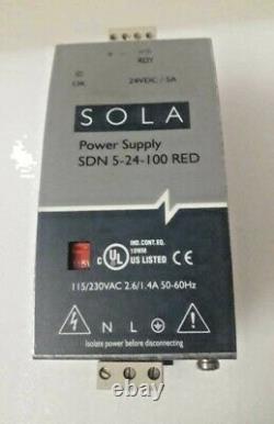 Sola SDN 5-24-100 RED Power Supply 115/230v-ac 5a Amp 24v-dc New