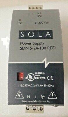Sola SDN 5-24-100 RED Power Supply 115/230v-ac 5a Amp 24v-dc New