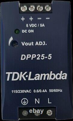TDK Lambda DPP25-5 AC/DC DIN Rail Power Supply 5VDC 5AMP 25Watts