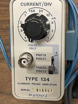 Tektronix P6021 AC Current Probe Type 134 Amp Ground Leads Power Supply Excelent