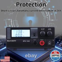 Universal Compact Bench Power Supply- 30 Amp Regulated Home Lab Benchtop AC-t