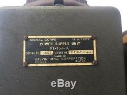 VTG WWII Signal Corps Type PE-157 Radio Power Supply Unit & BC-148-C BUNDLE Amp