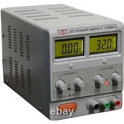Variable DC Lab Power Supply with LCD Display, 0-30V, 0-5 Amp
