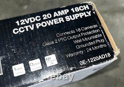 WBox Technologies 18 Channel 20AMP CCTV Power Supply 0E-1220AD18 NEW