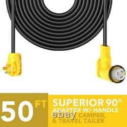 50 Pieds 50 Ampère Rv 90° Extension Cord Alimentation Cable Remorque Motorhome Camper