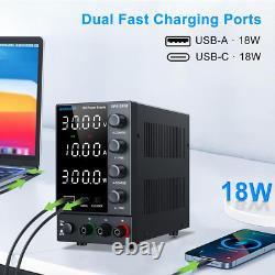 Alimentation de banc variable DC 120V 3A réglable avec charge rapide USB-C