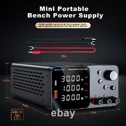Alimentation électrique à courant continu réglable 30V 10A, alimentation de laboratoire avec bouton de codeur & U