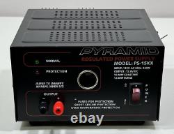 Alimentation électrique régulée PYRAMID PS-15KX 12 Ampères faible ondulation allume-cigare