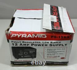 Alimentation électrique régulée PYRAMID PS-15KX 12 Ampères faible ondulation allume-cigare