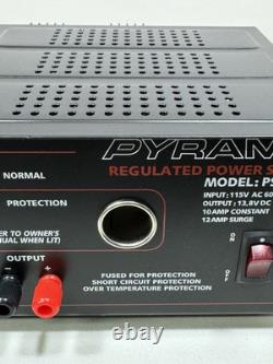 Alimentation électrique régulée PYRAMID PS-15KX 12 Ampères faible ondulation allume-cigare