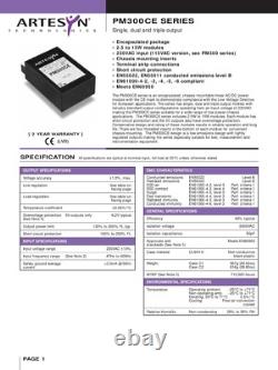 Alimentation linéaire encapsulée Artesyn PM345CE, 230VAC à +5V DC @ 2A