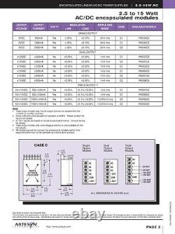 Alimentation linéaire encapsulée Artesyn PM345CE, 230VAC à +5V DC @ 2A