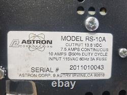 Alimentation régulée Astron RS-10A, sortie 13,8 VCC 7,5 A en continu