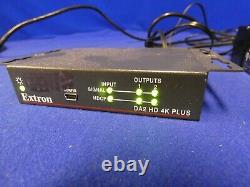 Amplificateur de distribution HDMI Extron DA2 HD 4K PLUS avec alimentation et câble d'alimentation.