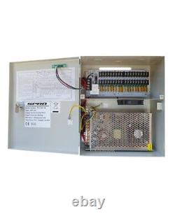 Boîtier de distribution d'alimentation verrouillable SPRO CCTV 12VDC 18 canaux 20Amps