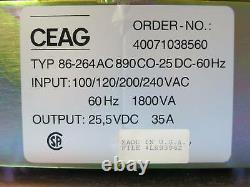 Ceag Typ 86-264ac890co-25dc-60hz En 100-240 Vac Out 25,5vac 35a Alimentation Électrique