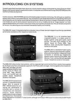 Ion Systems Nexus Sp1 Pré Ampli Avec Alimentation X Pac 2 Power. Fil Audio Vintage