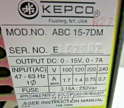 Kepco, Abc15-7dm, Alimentation Programmable, 0-15 Vdc, 0-7 Sortie D’ampli