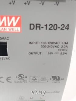 Module d'alimentation Mean Well DR-120-24, 100-120VAC, 24VDC, 5AMP