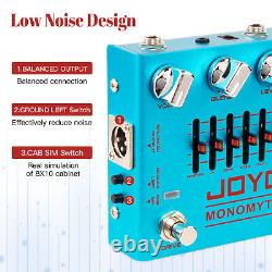 Pédale d'effet simulateur d'ampli de préampli de basse JOYO avec overdrive et alimentation électrique