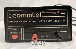 Rare Vintage Commtel Stabilisé Unité D'alimentation Haute Puissance 13,8 V 3/5 Amp Mod Bs Uk