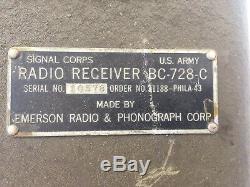 Vtg Seconde Guerre Mondiale Signal Corps Type Pe-157 Puissance Radio Supply Unit & Bc-148-c Paquet Amp